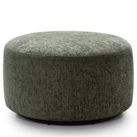Zazzles Smart Linen Swivel Footstool - Rifle Green