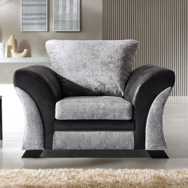Lloyd Crushed Chenille Armchair - Black and Grey