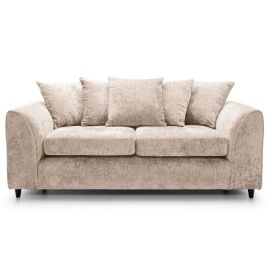 Gilliver Crushed Chenille 3 Seater Sofa - Cream