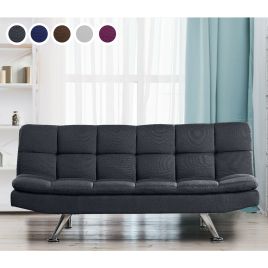 Modern Padded Fabric 3 Seater Sofa Bed - 5 Colours