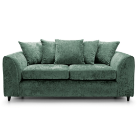 Gilliver Crushed Chenille 3 Seater Sofa - Rifle Green
