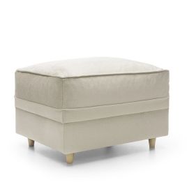 Bethan Velvet Footstool- Cream