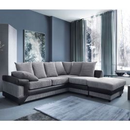 Eritrea Corner Sofa - Rigth Arm Black and Charcoal