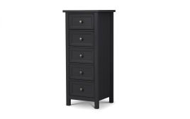 MALTON V Grey Chest of Drawers - Tallboy, Medium-sized, 5 Drawers
