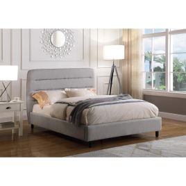 Chandler Light Grey Stylish Velvet Bed Frame - Double 4ft6