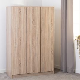 Wardrobe - MALDEN 3 Door Wardrobe Sonoma Oak Effect 115cm