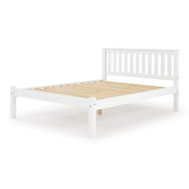 Chandler Classic Solid Pine Wooden Bed Frame with Low Footboard in White Wash - Double Bed