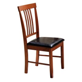 Roseville Decent Decor Dining Chairs Set of 2 with PU Seating in Mahogany