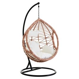 NAVAGIO Natural Rattan Effect Hanging Chair - Brown