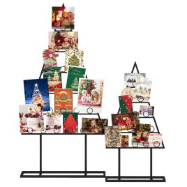 2-Pack Christmas Tree Photo Holders with 36 Clips - Black
