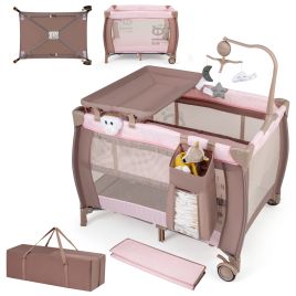 NIVEN 3-in-1 Baby Activity Centre Foldable with Changing Table-Pink