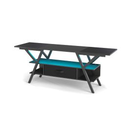 COTSFORDE 3-Tier Entertainment Center with LED Lights and Power Outlets-Black