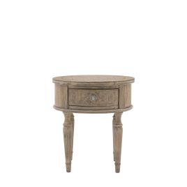 OAKLEIGH Round 1 Drawer Side Table - Oak