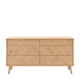 BROOKHAVEN Oak Finish Chest of Drawers - Extra Large-sized, 6 Drawers, Double