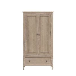 Wardrobe - STONELEIGH 2 Door Wardrobe Light Wood 110cm