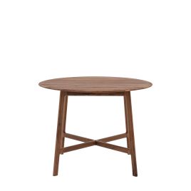 THORNWELL Round Dining Table Walnut 1000x1000x750mm