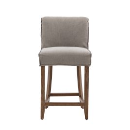 OAKWELL Linen Bar Stool Grey - Set of 2