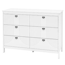GLASVIK White Chest of Drawers - Large-sized, 6 Drawers, Double