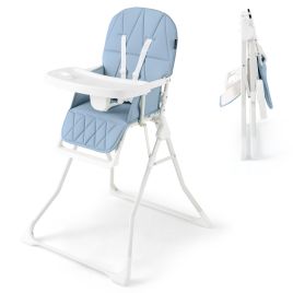 GLIMORIA Foldable Baby High Chair with Removable Adjustable Tray-Navy