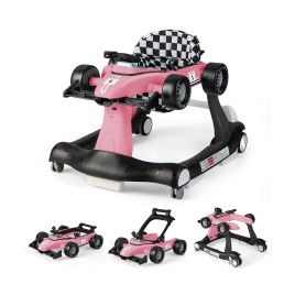 Baby Walker - 4-in-1 Baby Push Walker with Adjustable Height and Speed-Light Pink