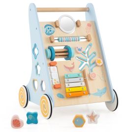Push and Pull Learning Activity Center with Wheels-Blue