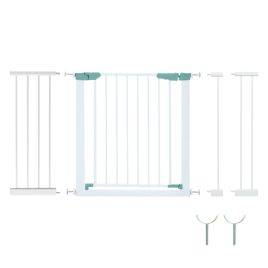 Wide Baby Safety Gate Fits 80-123 CM Openings-White