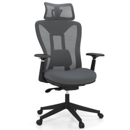 RENO Ergonomic Mesh Office Chair High Back Executive Chair with Adjustable Lumbar Support-Grey
