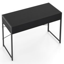 BRYNIX Computer Desk with 2 Drawers Vanity Table with Heavy-Duty Metal Frame-Black