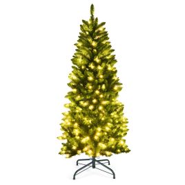 Pencil Christmas Tree with Warm White Lights - 5ft