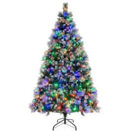 Christmas Tree - 6/7 Feet Artificial Xmas Tree with Fiber Optics and 8 Lighting Modes-7 ft