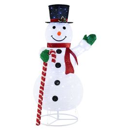 Large White Pre-lit Snowman Decoration - 5ft