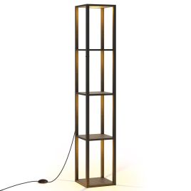 Floor Lamp with Shelves and 3-Way Dimmable LED Lights