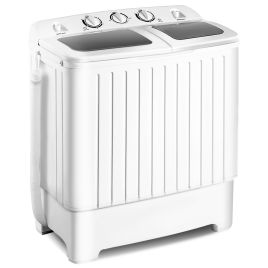 Twin Tub Washing Machine 8kg Total Capacity with Timer Control-Grey