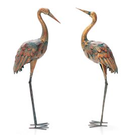 Set of 2 Metal Garden Ornaments for Backyard