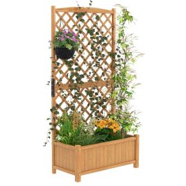 INSITA Raised Garden Bed with Diamond Shaped Trellis-Orange