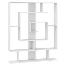 CAANEN 7-Tier Geometric Bookshelf with 2 Anti-Tipping Kits-White