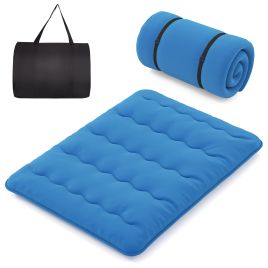 Floor Mattress - Japanese Floor Mattress with Washable Cover and Carry Bag-Blue-King Size
