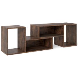 OVRAON 2-Piece Console TV Stand Modern Minimalist Entertainment Center-Rustic Brown