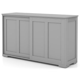 ELSI Storage Sideboard with Sliding Door and Double Partition-Grey