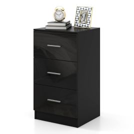GUELPH Black Chest of Drawers - Small-sized, 3 Drawers