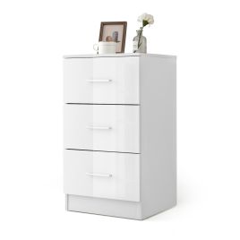 GUELPH White Chest of Drawers - Small-sized, 3 Drawers