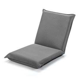 ZENEA Folding Floor Chair with Reclining Function and 6 Adjustable Positions-Grey