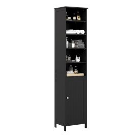 7-Tier Tall Freestanding Cabinet-Black