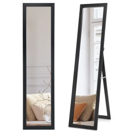 153x37cm Wooden Frame Rectangle Full Length Mirror - Black
