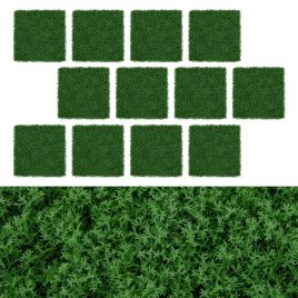Fence Panel - 12 Pieces 50 x 50cm Artificial Grass Wall Panels for Garden Yard Balcony Home