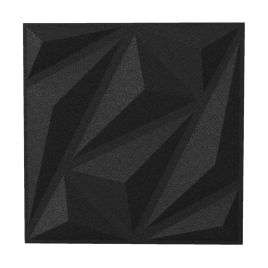 DRAYMIRE 20-Pack 3D Acoustic Wall Panels with Diamond Texture-Black