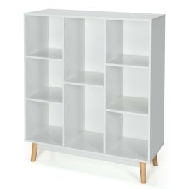 Display Rack - 8-Cube Storage Organizer with 2 Anti-Tipping Mechanisms-White