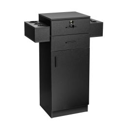 3-Tier Locking Salon Storage Cabinet with Drawers and Hair