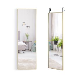 Full Length Wall Hanging Mirror with Adjustable Hook - Golden