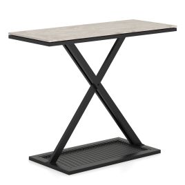 Faux Marble Top Metal Frame Entryway Console Table